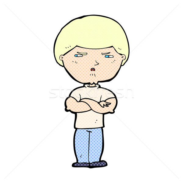 [[stock_photo]]: Dessinées · cartoon · grincheux · homme · rétro