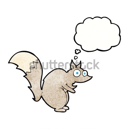funny startled squirrel cartoon with speech bubble Stock photo © lineartestpilot