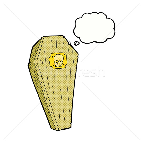 spooky cartoon coffin with thought bubble Stock photo © lineartestpilot