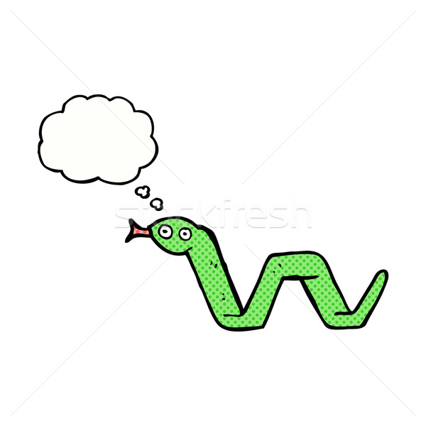 Funny Cartoon serpiente burbuja de pensamiento mano diseno Foto stock © lineartestpilot