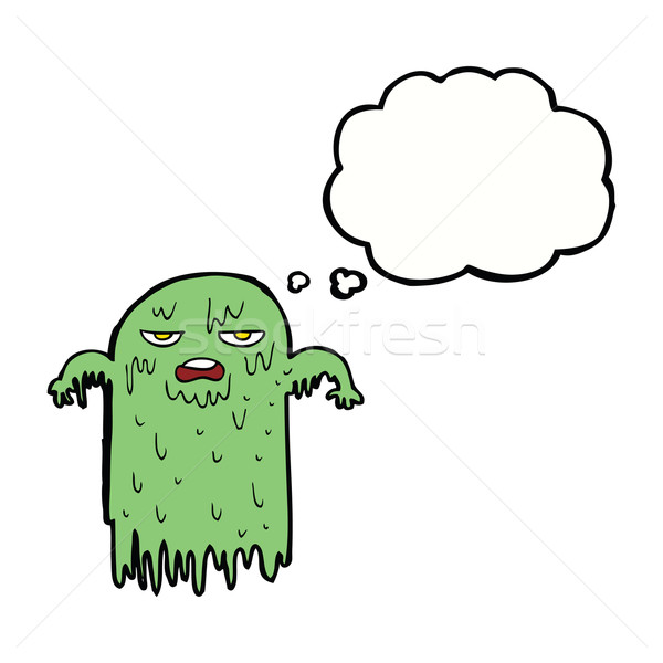 cartoon slimy ghost with thought bubble Stock photo © lineartestpilot