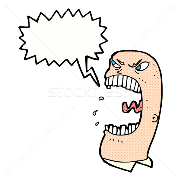 Desenho animado furioso homem balão de fala mão Foto stock © lineartestpilot