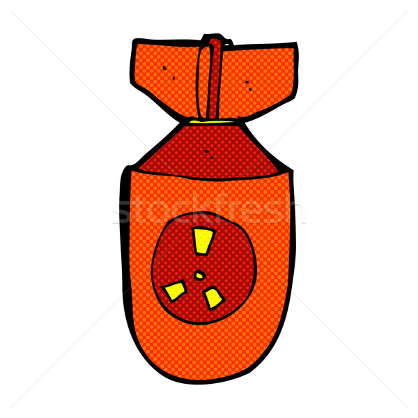 Cômico desenho animado átomo bomba retro Foto stock © lineartestpilot