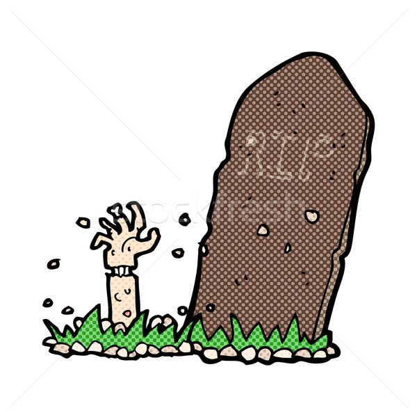 comic cartoon zombie rising from grave Stock photo © lineartestpilot