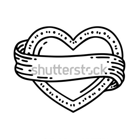 comic cartoon stitched heart Stock photo © lineartestpilot