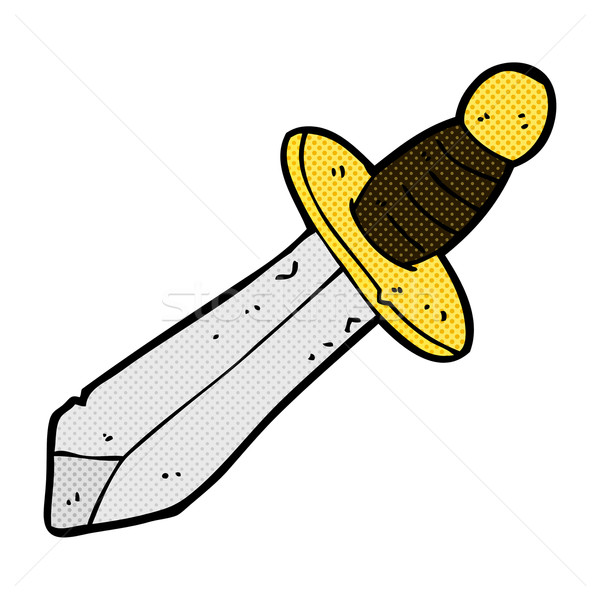 Képregény rajz kard retro képregény stílus Stock fotó © lineartestpilot