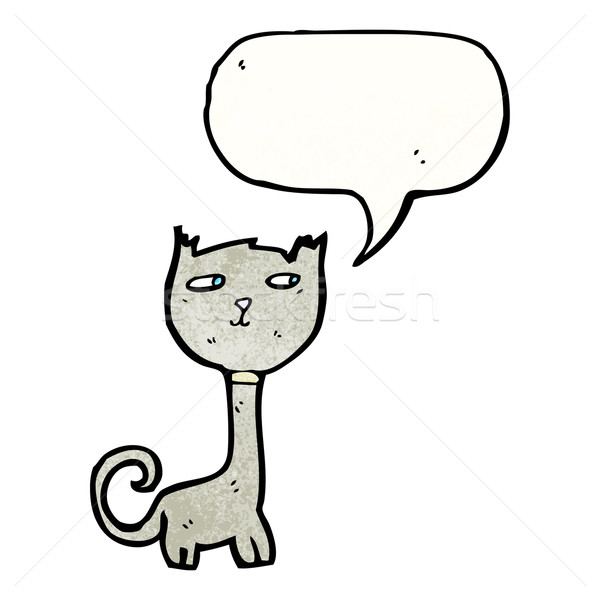 Rajz macska szövegbuborék beszél retro rajz Stock fotó © lineartestpilot