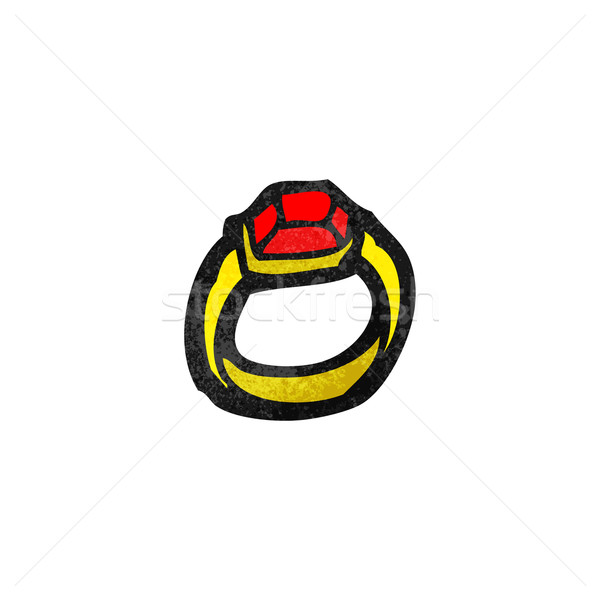 Cartoon ruby anello retro disegno cute Foto d'archivio © lineartestpilot