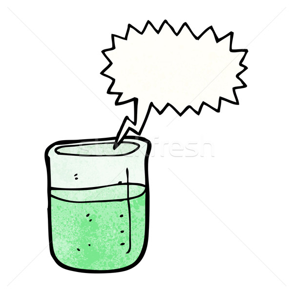 Desen animat chimic cupa artă retro desen Imagine de stoc © lineartestpilot