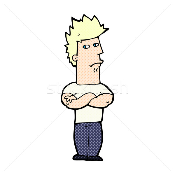 комического Cartoon человека дуется ретро Сток-фото © lineartestpilot