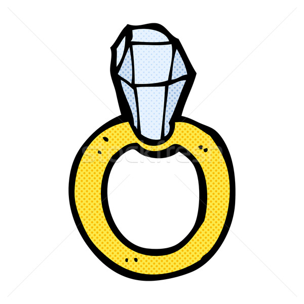 комического Cartoon кольцо с бриллиантом ретро стиль Сток-фото © lineartestpilot
