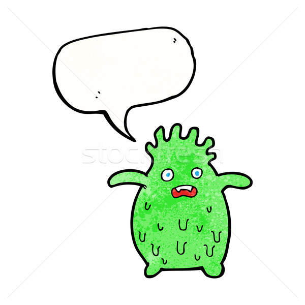 cartoon funny slime monster with speech bubble Stock photo © lineartestpilot