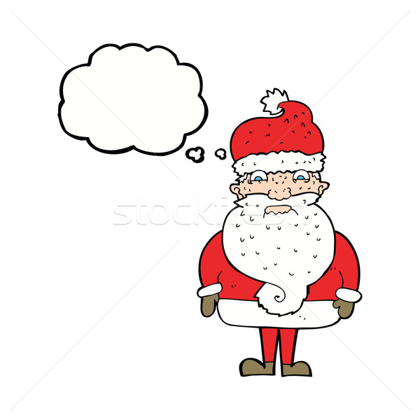 cartoon grumpy santa claus with thought bubble Stock photo © lineartestpilot