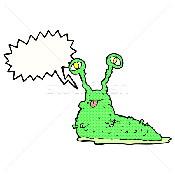 cartoon gross slug with speech bubble Stock photo © lineartestpilot