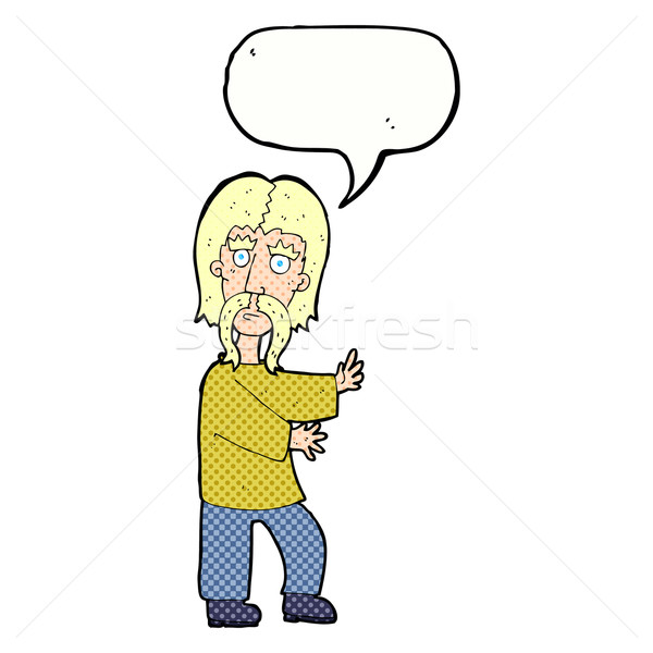 Desen animat mustata om bule de vorbire mână proiect Imagine de stoc © lineartestpilot