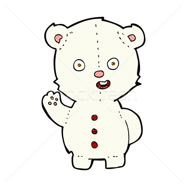 Cute komiks cartoon niedźwiedzia polarnego retro komiks Zdjęcia stock © lineartestpilot