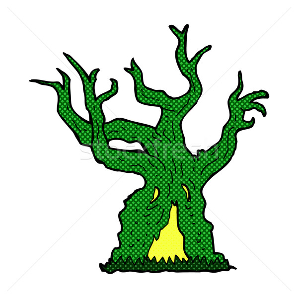 comic cartoon spooky old tree Stock photo © lineartestpilot