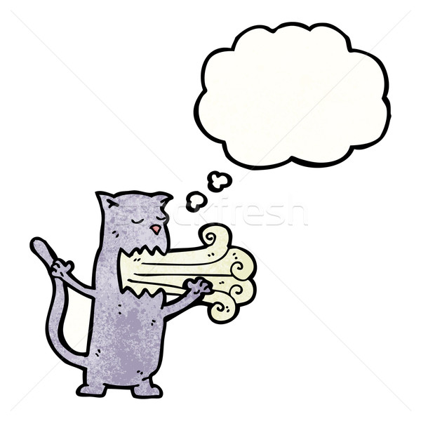 Karikatur Katze schlecht Atem Textur Hand Stock foto © lineartestpilot