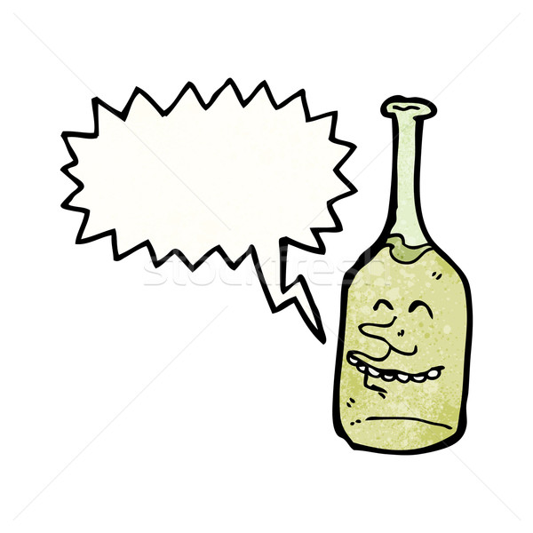 Stok fotoğraf: Karikatür · şarap · şişesi · konuşma · balonu · şarap · şişe · konuşma