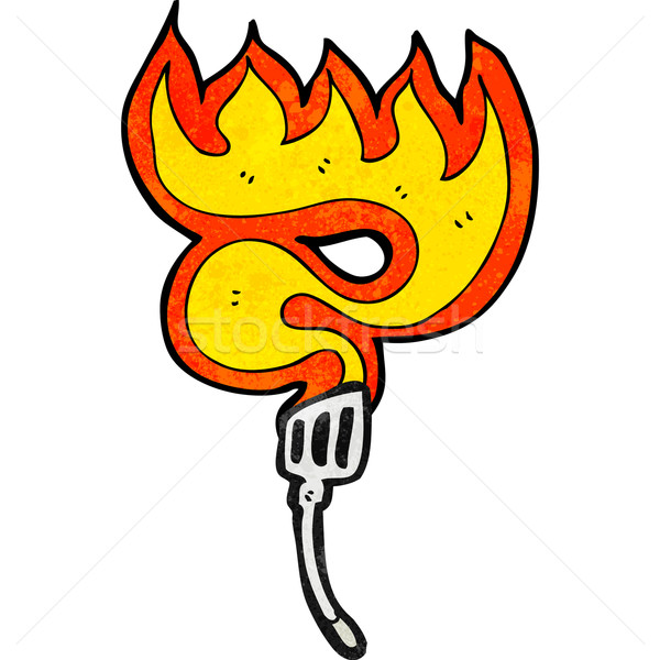 flaming hot spatula cartoon Stock photo © lineartestpilot