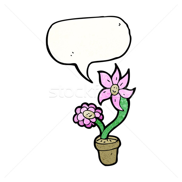 Saksı karikatür çiçek Retro çizim pot Stok fotoğraf © lineartestpilot