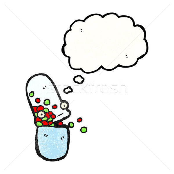 Cartoon antibiotico retro texture isolato bianco Foto d'archivio © lineartestpilot