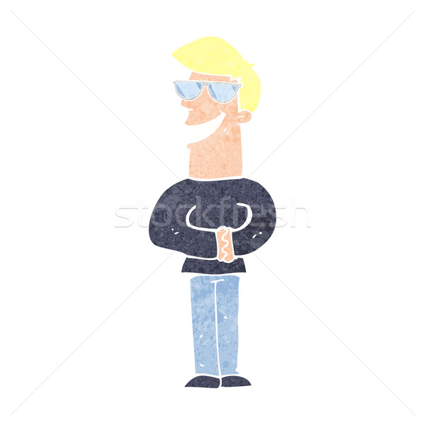 cartoon grinning man with glasses Stock photo © lineartestpilot