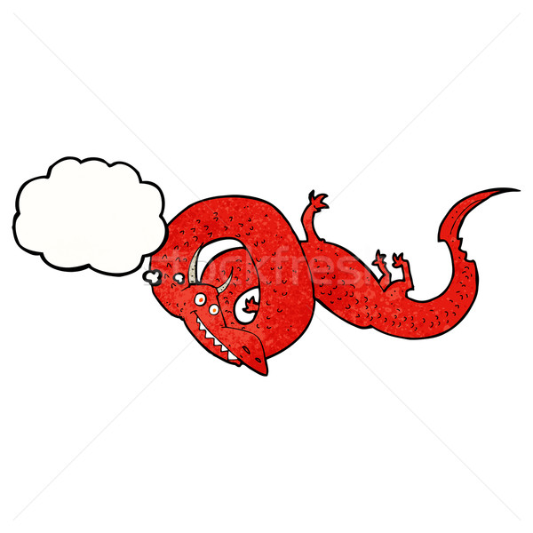 Cartoon Китайский дракон мысли пузырь стороны дизайна искусства Сток-фото © lineartestpilot
