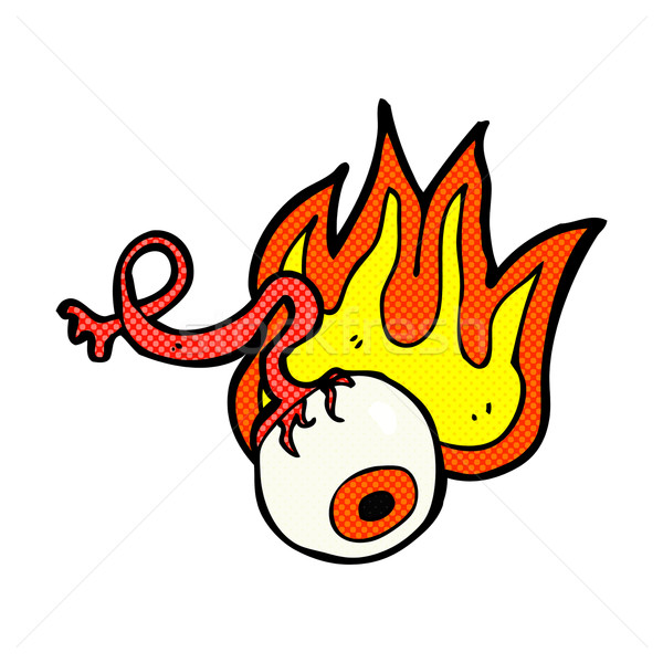 comic cartoon gross flaming eyeball Stock photo © lineartestpilot