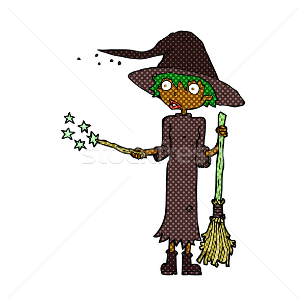 comic cartoon witch casting spell Stock photo © lineartestpilot