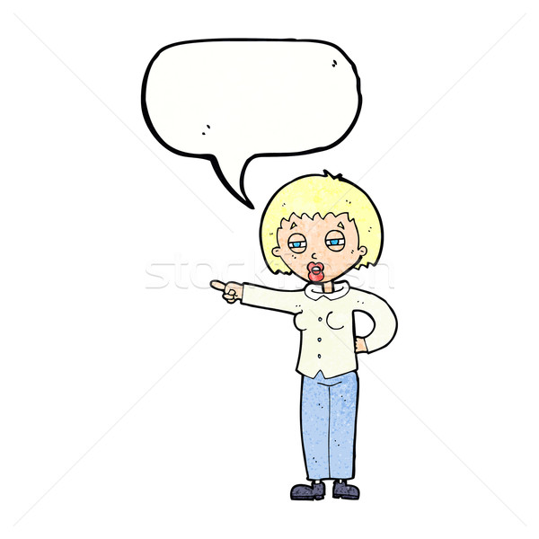 cartoon woman telling off with speech bubble Stock photo © lineartestpilot