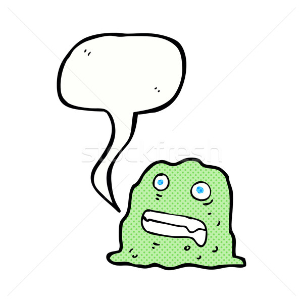 cartoon slime creature with speech bubble Stock photo © lineartestpilot
