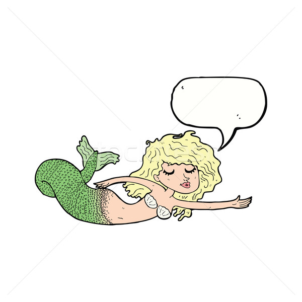 Cartoon sirène bulle main design art Photo stock © lineartestpilot