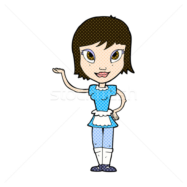 Comic desen animat servitoare retro stil Imagine de stoc © lineartestpilot