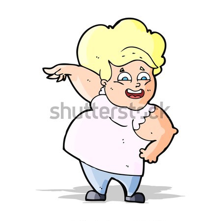 Cómico Cartoon feliz sobrepeso dama retro Foto stock © lineartestpilot