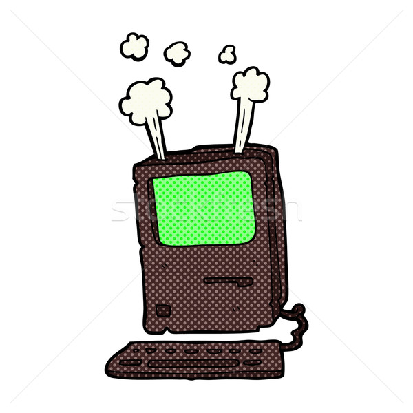 comic cartoon old computer Stock photo © lineartestpilot