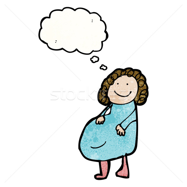 ストックフォト: 図面 · 妊婦 · 説明 · 女性 · 話し