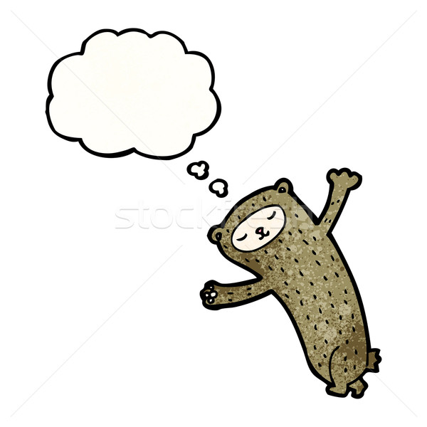 Rajz medve gondolatbuborék retro gondolkodik rajz Stock fotó © lineartestpilot