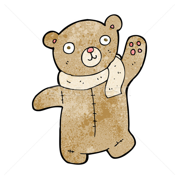 Cute cartoon teddybeer ontwerp kunst retro Stockfoto © lineartestpilot