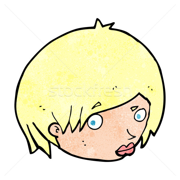 Karikatur weiblichen Gesicht angehoben Augenbraue Frau Stock foto © lineartestpilot