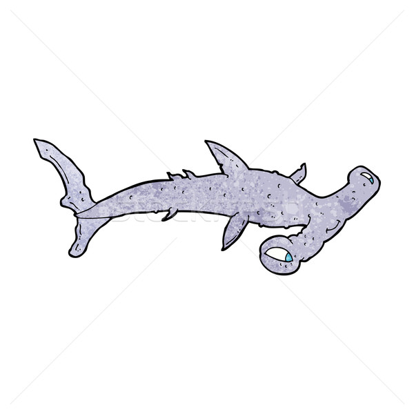 Karikatür köpekbalığı el dizayn kafa çılgın Stok fotoğraf © lineartestpilot