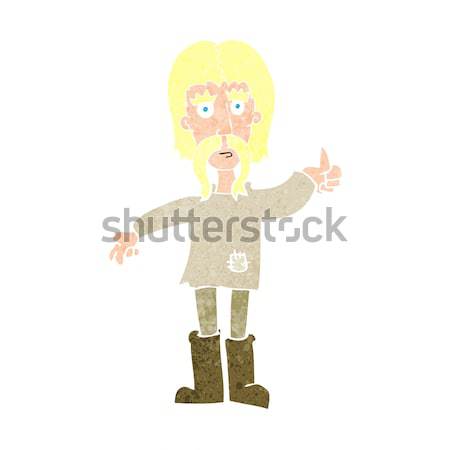 Cartoon hippie homme symbole main [[stock_photo]] © lineartestpilot