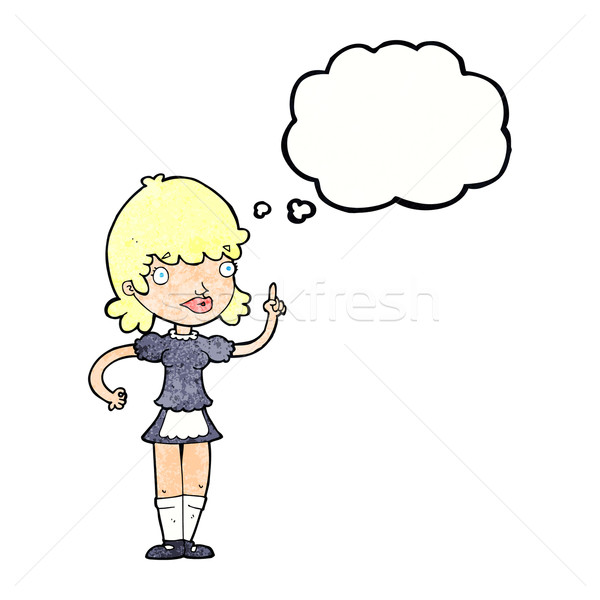 Cartoon pokojówka bubble myśl strony projektu crazy Zdjęcia stock © lineartestpilot