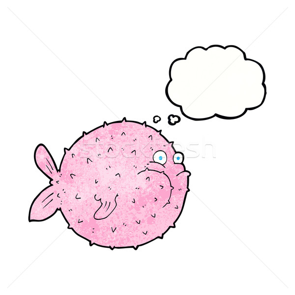 cartoon puffer fish with thought bubble Stock photo © lineartestpilot