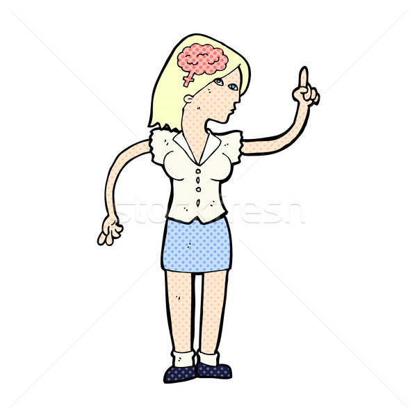 comic cartoon woman with clever idea Stock photo © lineartestpilot