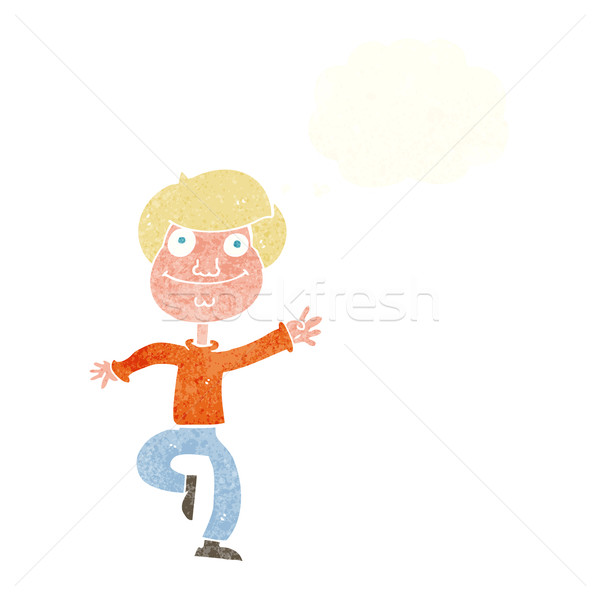 Cartoon dansen man gedachte bel hand ontwerp Stockfoto © lineartestpilot