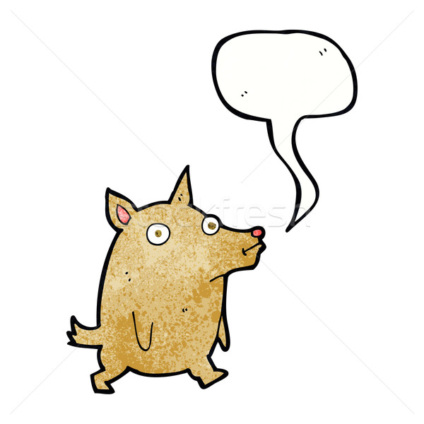 cartoon funny little dog with speech bubble Stock photo © lineartestpilot