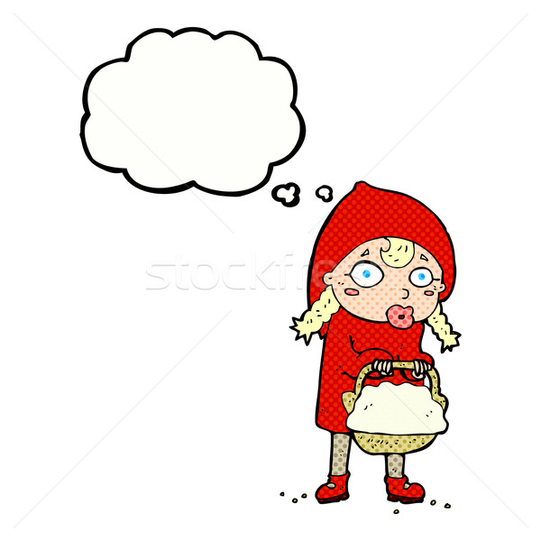 Stock photo: little red riding hood cartoon with thought bubble