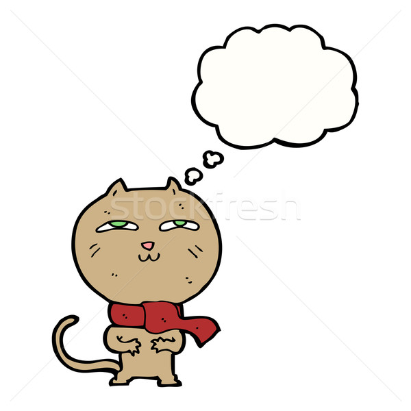 漫画 面白い 猫 着用 スカーフ 思考バブル ストックフォト © lineartestpilot