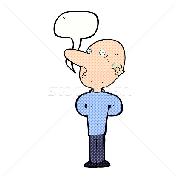 cartoon balding man with speech bubble Stock photo © lineartestpilot
